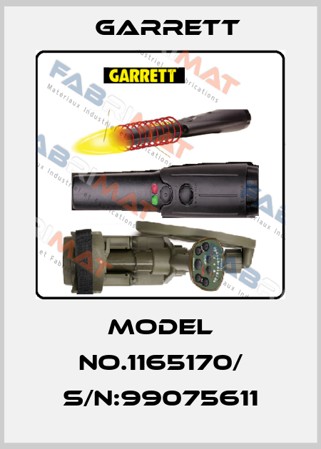Model No.1165170/ S/N:99075611 Garrett