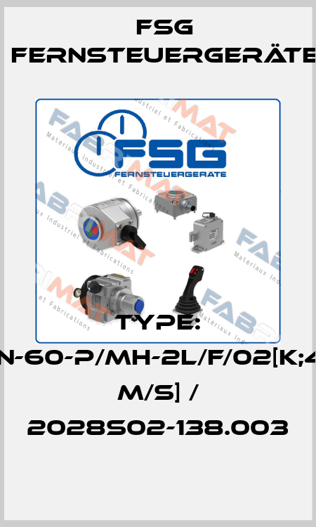 Type: AN-60-P/MH-2L/F/02[K;40 m/s] / 2028S02-138.003 FSG Fernsteuergeräte