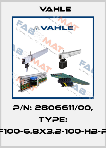 P/n: 2806611/00, Type: MZ-BSF100-6,8X3,2-100-HB-PVCR-S Vahle