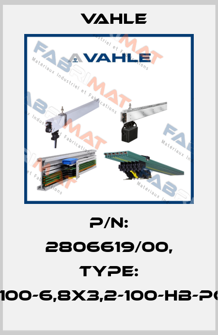 P/n: 2806619/00, Type: MZ-BSF100-6,8X3,2-100-HB-PC/ABS-O Vahle