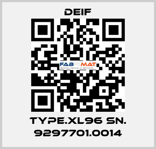 TYPE.XL96 SN. 9297701.0014 Deif