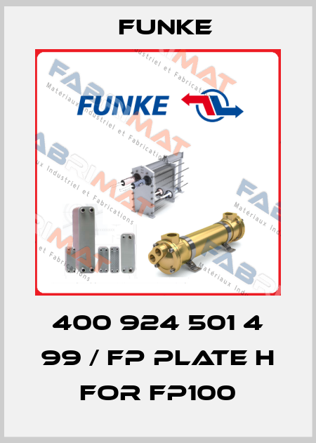 400 924 501 4 99 / FP plate H for FP100 Funke