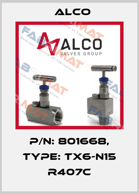 P/N: 801668, Type: TX6-N15 R407C Alco