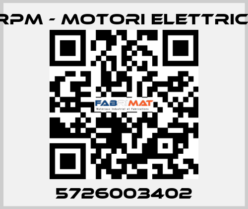 5726003402 RPM - Motori elettrici