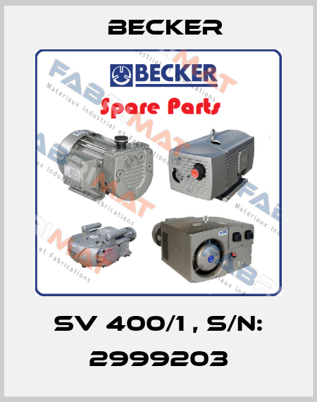 SV 400/1 , S/N: 2999203 Becker