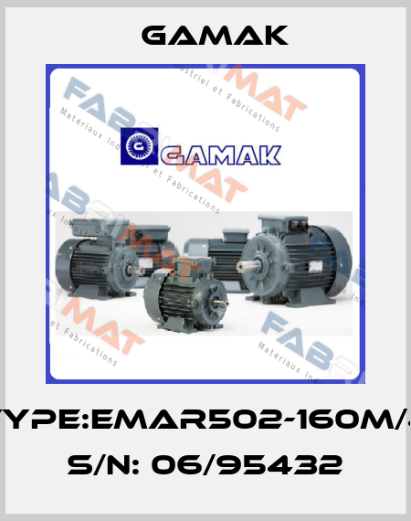 Type:EMAR502-160M/4 S/N: 06/95432 Gamak