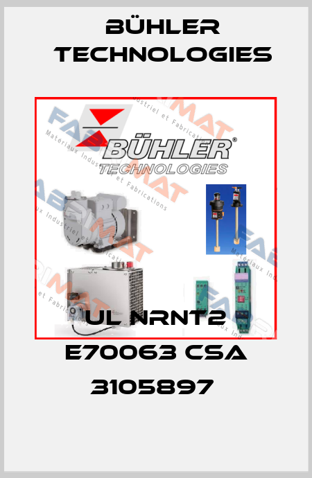 UL NRNT2 E70063 CSA 3105897  Bühler Technologies
