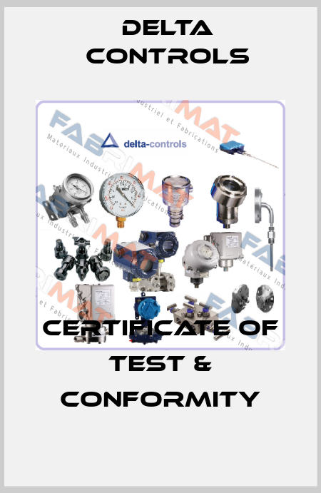 Certificate of test & Conformity Delta Controls