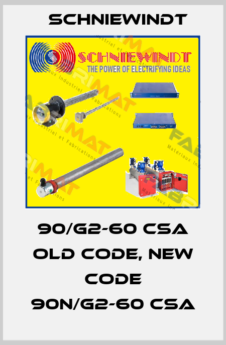 90/G2-60 CSA old code, new code 90N/G2-60 CSA Schniewindt