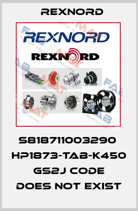S818711003290  HP1873-TAB-K450 GS2J code does not exist Rexnord