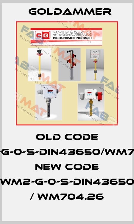 old code WM2-G-0-S-DIN43650/WM705.31, new code WM2-G-0-S-DIN43650 / WM704.26 Goldammer