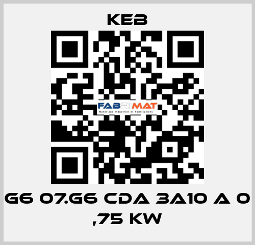 G6 07.G6 CDA 3a10 A 0 ,75 KW KEB