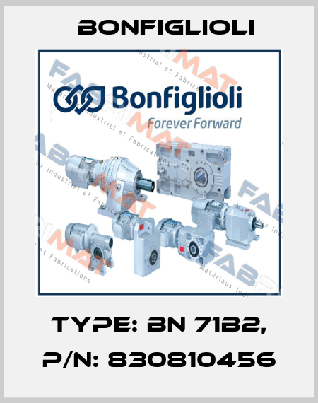 Type: BN 71B2, P/N: 830810456 Bonfiglioli