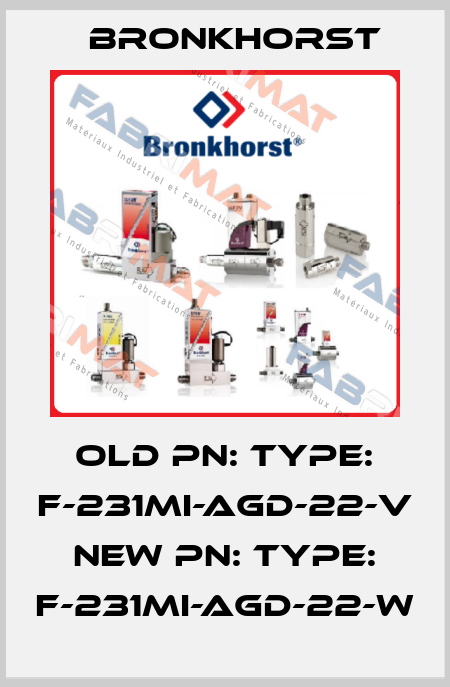 old PN: Type: F-231MI-AGD-22-V new PN: Type: F-231MI-AGD-22-W Bronkhorst