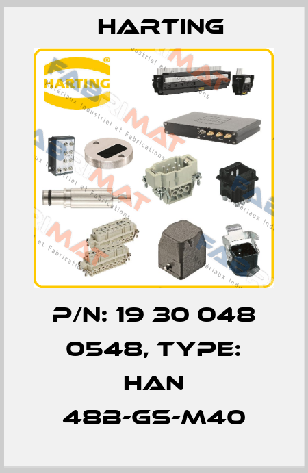 P/N: 19 30 048 0548, Type: Han 48B-gs-M40 Harting