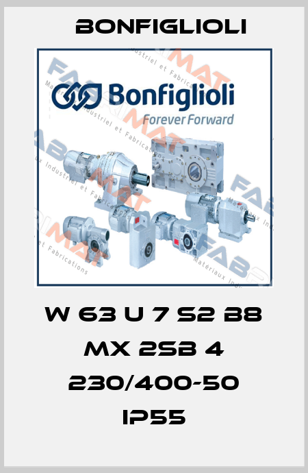 W 63 U 7 S2 B8 MX 2SB 4 230/400-50 IP55 Bonfiglioli