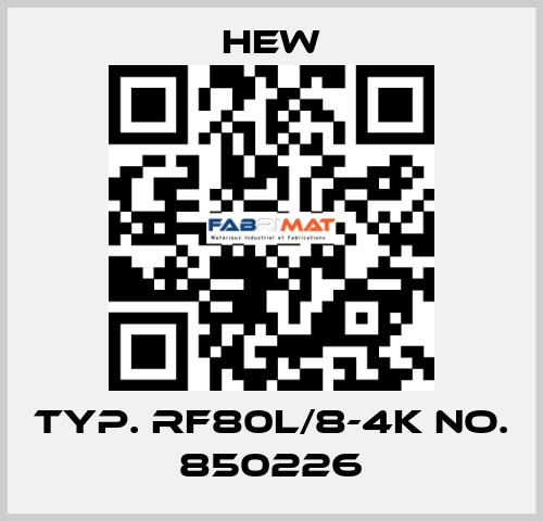 Typ. RF80L/8-4K No. 850226 HEW