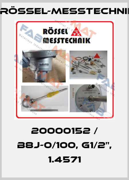 20000152 / B8J-0/100, G1/2", 1.4571 Rössel-Messtechnik