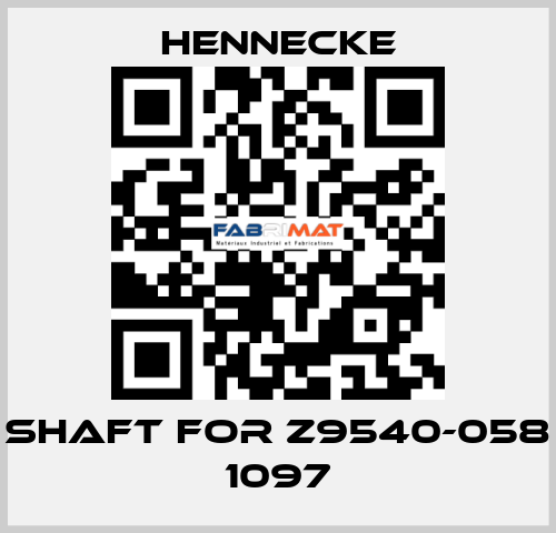 shaft for Z9540-058 1097 Hennecke