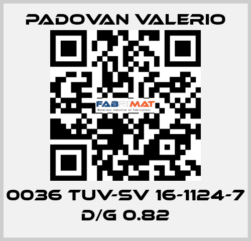 0036 TUV-SV 16-1124-7 D/G 0.82 PADOVAN VALERIO