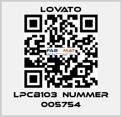LPCB103  Nummer 005754 Lovato