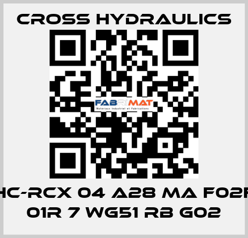 HC-RCX 04 A28 MA F02F 01R 7 WG51 RB G02 Cross Hydraulics