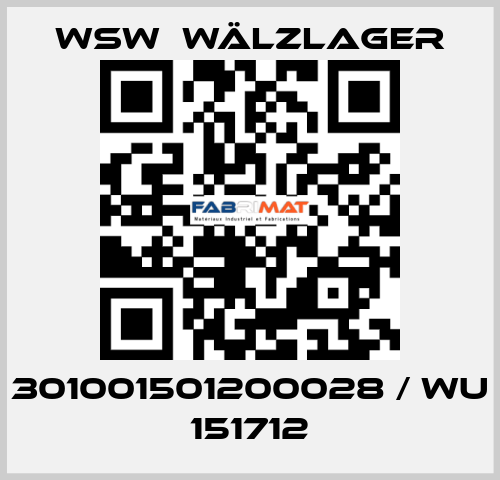 301001501200028 / WU 151712 WSW  Wälzlager