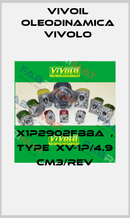 X1P2902FBBA  , type  XV-1P/4.9 cm3/rev Vivoil Oleodinamica Vivolo