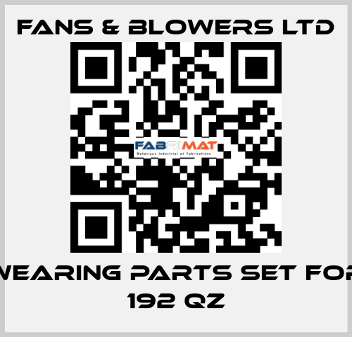 Wearing parts set for 192 QZ Fans & Blowers Ltd