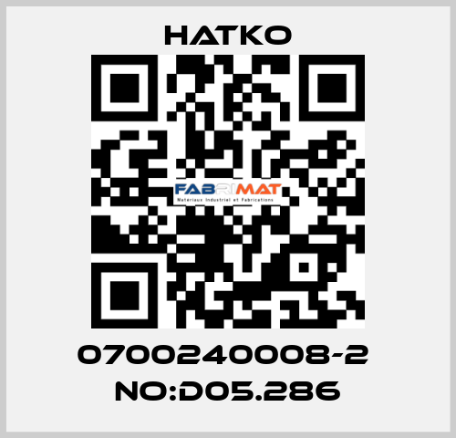 0700240008-2  No:D05.286 Hatko