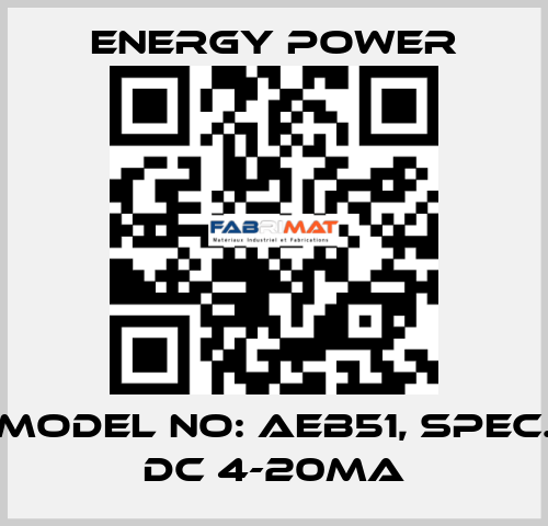 Model No: AEB51, Spec. DC 4-20mA energy power