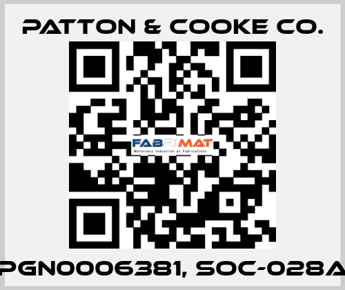 PGN0006381, SOC-028A Patton & Cooke Co.