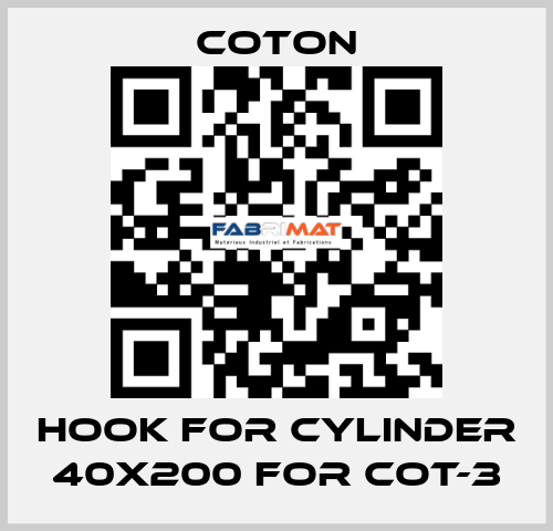 Hook for cylinder 40x200 for COT-3 COTON