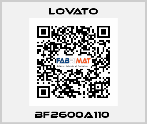 BF2600A110  Lovato