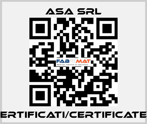 CERTIFICATI/CERTIFICATES ASA Srl