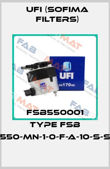 FSB550001 Type FSB 550-MN-1-0-F-A-10-S-S Ufi (SOFIMA FILTERS)