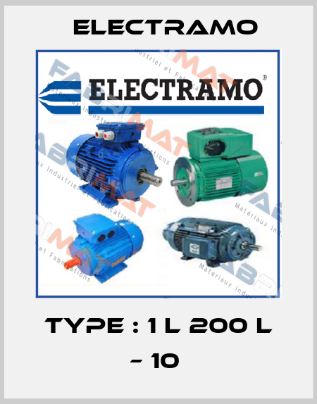 TYPE : 1 L 200 L – 10  Electramo