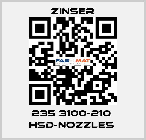 235 3100-210  HSD-nozzles  Zinser