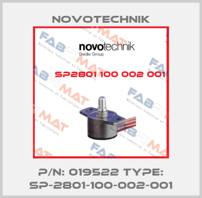 P/N: 019522 Type: SP-2801-100-002-001 Novotechnik