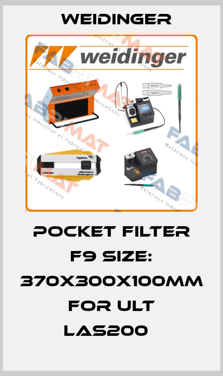 Pocket filter F9 Size: 370x300x100mm  for ULT Las200   Weidinger