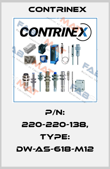 p/n: 220-220-138, Type: DW-AS-618-M12 Contrinex