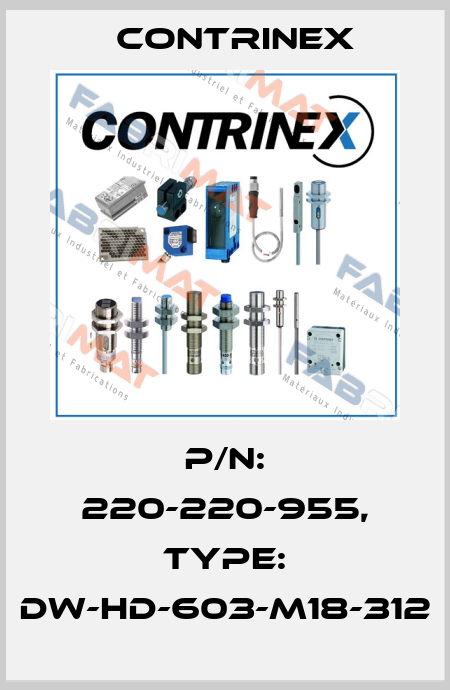 p/n: 220-220-955, Type: DW-HD-603-M18-312 Contrinex