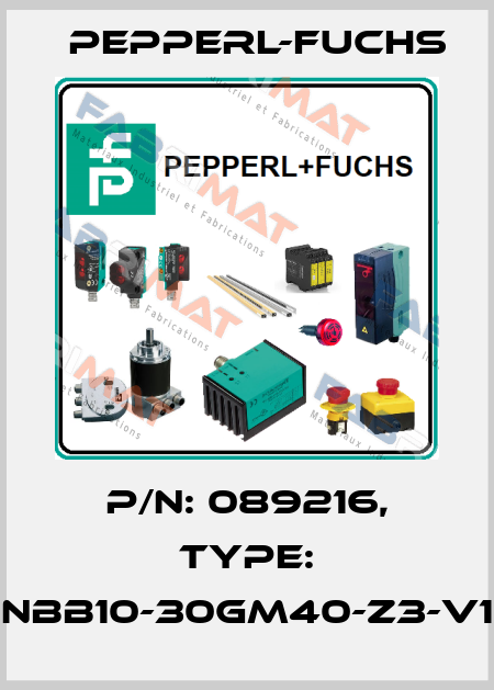p/n: 089216, Type: NBB10-30GM40-Z3-V1 Pepperl-Fuchs