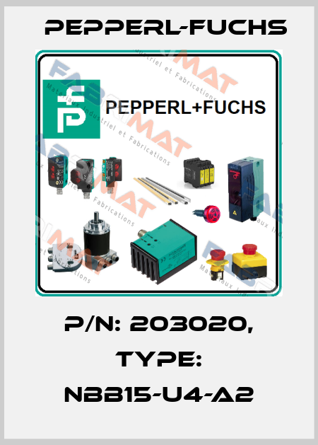 p/n: 203020, Type: NBB15-U4-A2 Pepperl-Fuchs