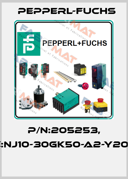 P/N:205253, Type:NJ10-30GK50-A2-Y205253  Pepperl-Fuchs