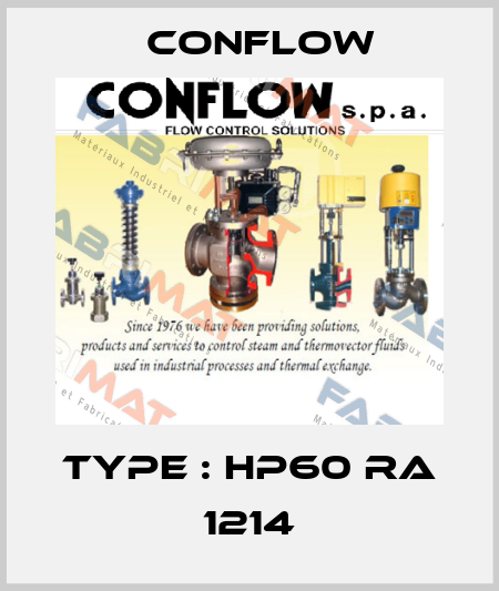 Type : HP60 RA 1214 CONFLOW