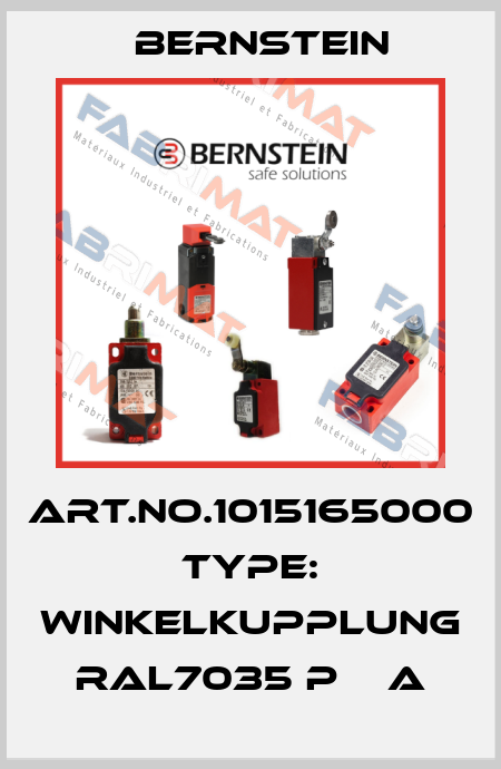 Art.No.1015165000 Type: WINKELKUPPLUNG  RAL7035 P    A Bernstein