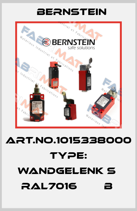 Art.No.1015338000 Type: WANDGELENK S  RAL7016        B  Bernstein