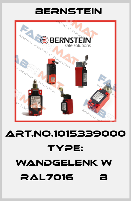 Art.No.1015339000 Type: WANDGELENK W  RAL7016        B  Bernstein