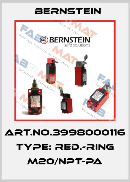 Art.No.3998000116 Type: RED.-RING M20/NPT-PA Bernstein